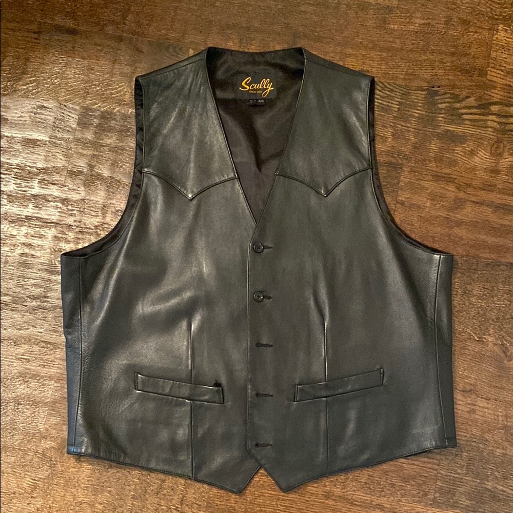 Scully Midnight Leather Vest